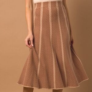 Herringbone Stripe Sweater Swing Skirt